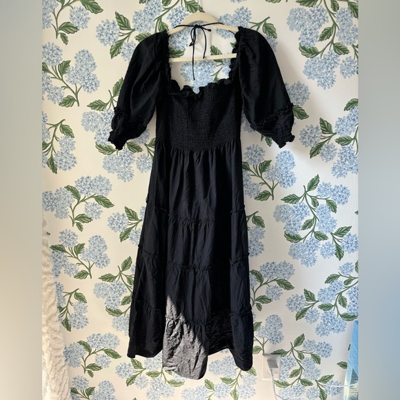 Hill House Home Black Cotton Poplin Swiss Dot Nesli Dress size Small - Picture 1 of 2